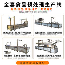 全自动巴氏杀菌流水线食品生产清洗杀青振动风干成套设备蒸汽加热