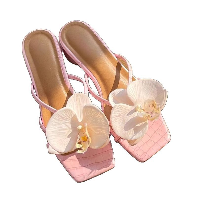 2025 Summer New French Style Floral Fashion Sandals Wo, Popular Versatile European And American Beach Slippers For_vogvips.com