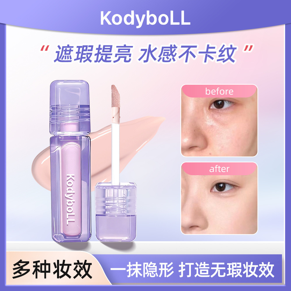 Kodyboll Water Velvet Concealer Liquid Natural Soft Focus Dark Circles Acne Marks Facial Contouring Liquid Highlighter