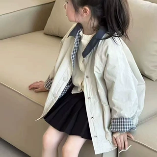 韩系童装女童外套春装2026新款儿童洋气卡通印花休闲百搭宽松上衣