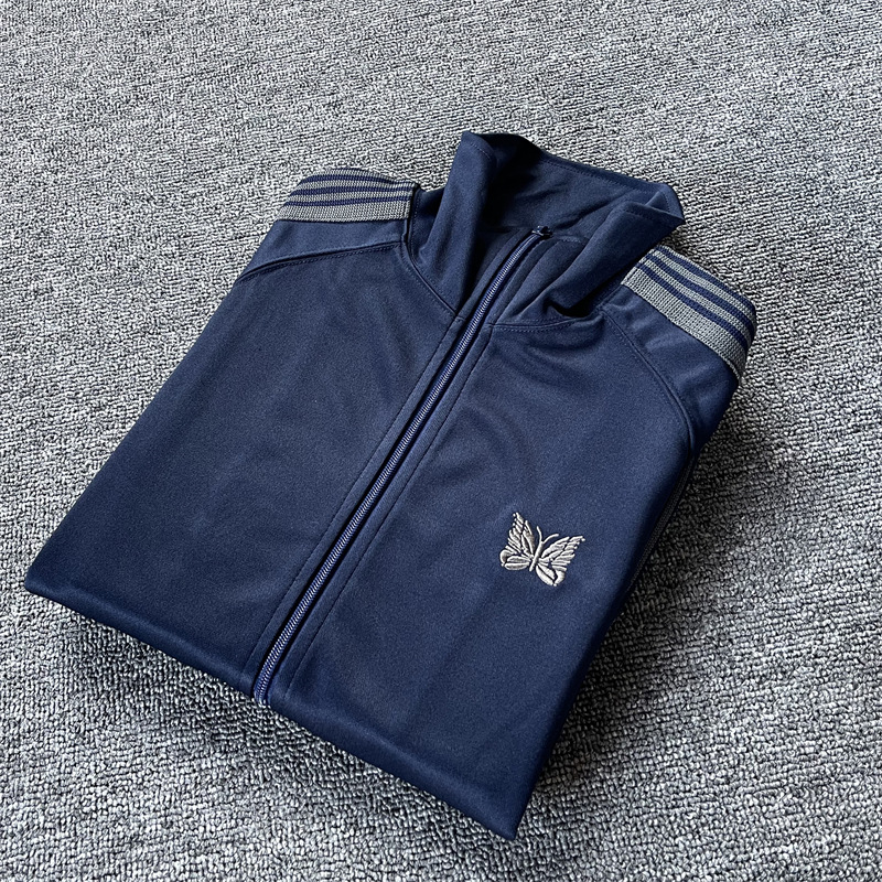 AGUJAS de PISTA de terciopelo bordado de la mariposa Japonés vintage cinta campus estilo de los hombres y las mujeres chaqueta de la chaqueta de deportes