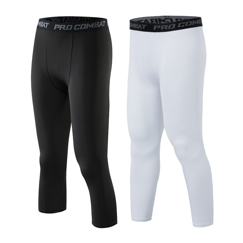 Men's Pro Sports Pants, 7/8 Length, for Fitness, Running, Training, Sweat-Wicking, Breathable, Stretchy, Tight-Fitting, High-Waisted, Suitable for Outdoor Wear