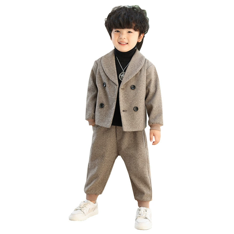 Детский fleece классический костюм для отдыха, костюм цветочного мальчика, платье девочки цветов, корейский стиль, для выступлений