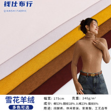 240g腈纶雪花羊绒面料 秋冬弹力保暖内衣上衣家居服竹节德绒布料