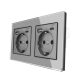 European Union European Union German gray glass panel switch socket functional parts combination European type c charging
