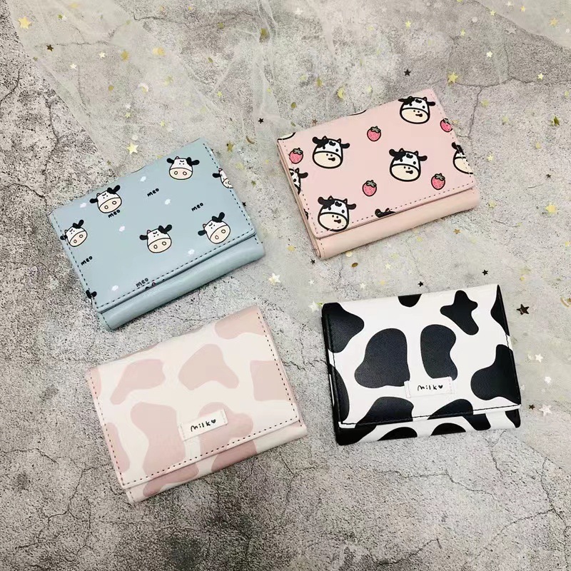 PU Leather Material Cartoon Pattern Women's Spring&summer Pu Leather Cartoon Cute Square Lock Clasp Small Wallet