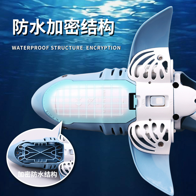 Cross-border children's remote control boat, land and water remote control stunt car shark dolphin, summer remote control fast boat water play toy