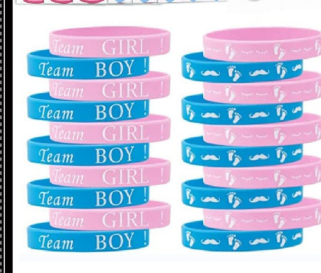 El fabricante hizo la pulsera del silicón que imprime el género masculino y femenino revela la correa de muñeca blanca roja y azul de la mariposa de las huellas de la impresión