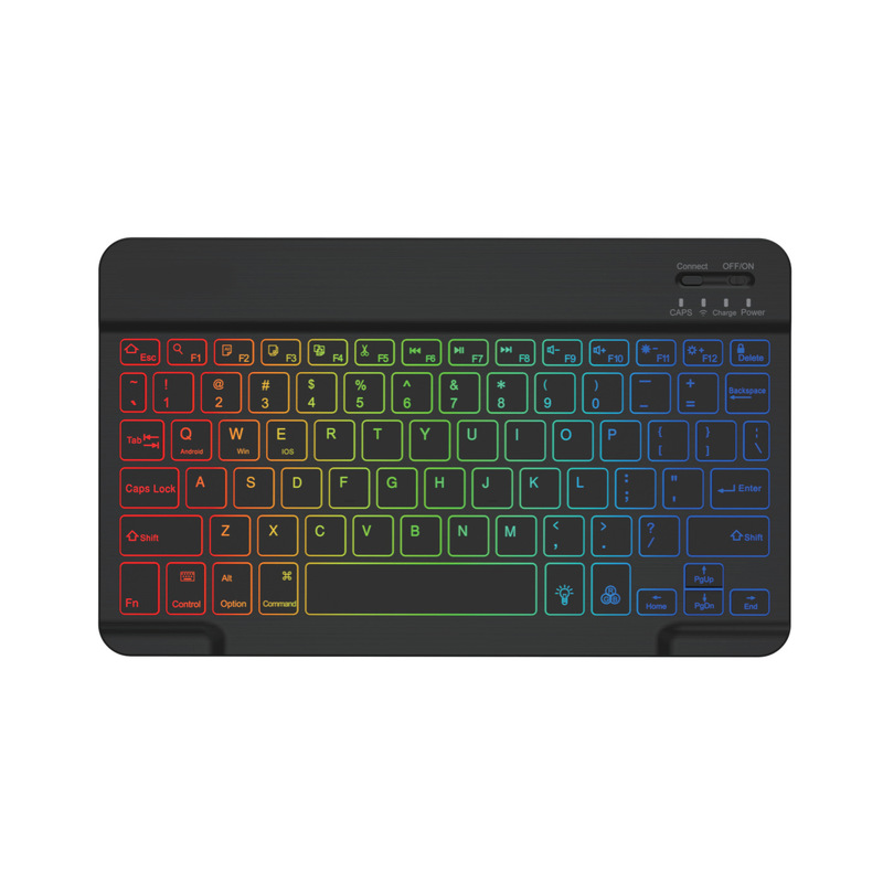 バックライトbluetoothキーボードマウスはipadタブレットの妙制御キーボード10インチ七色ランプ発光bluetoothキーボードを適用する|undefined