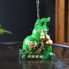 Fu Lu Shuang Shou Tea Pet Figurine Creative Color-Changing Wealth-Anticipating Gold Toad Cabbage Tea Table Abundance Tea Play Lotus Tea Ceremony Accessory