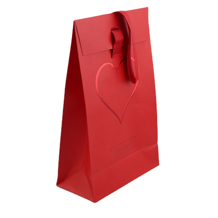 可定制印刷个性手提袋 红色喜庆婚礼纸袋 喜糖纸袋大红色纸袋批发