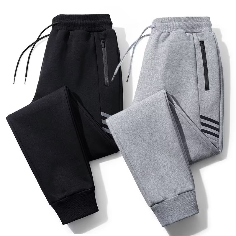 Pantalones deportivos de hombre con forro polar para otoño e invierno, pantalones casuales holgados de pierna recta, pantalones de moda casual para hombre.