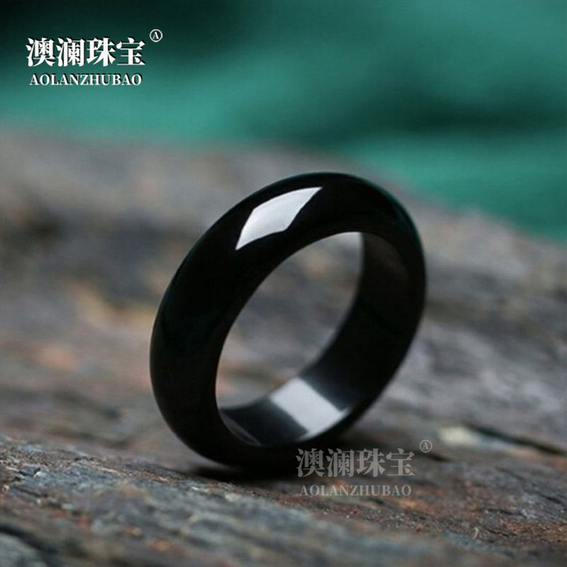 天然巴西玛瑙戒指戒圈手持跑环玉石玉髓指环对戒玉器直播福利|undefined