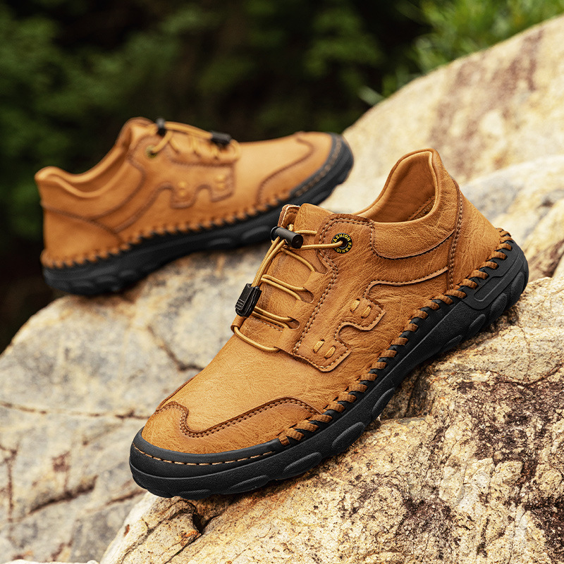 Plus-Size Autumn And Winter Genuine Leather Breathable Loafers Casual Men's Leather Shoes Trendy Goodyear Handmade Men's_vogvips.com
