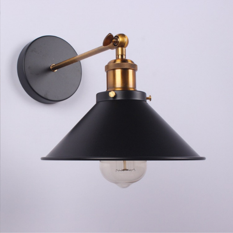 Lámpara de pared de viento industrial retro estilo americano LOFT restaurante bar café estudio cabecera de cama americana plegable bronce lámpara de pared