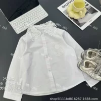 Детская одежда Libei, белые рубашки для детей среднего и большого размера, стильные европейские и американские модели с длинными рукавами, размеры 110-170, новый стиль 25 лет n