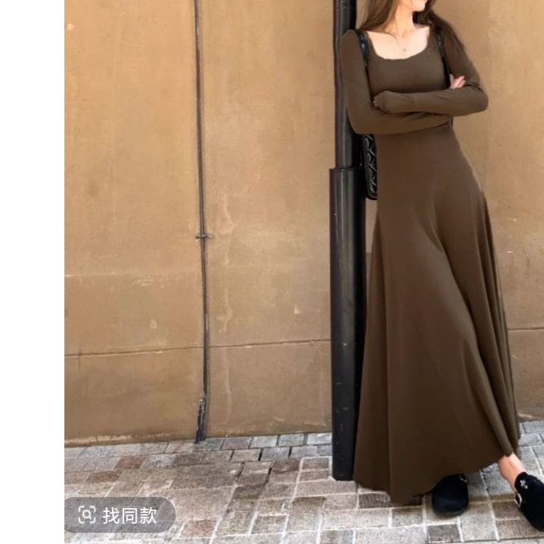 显瘦显高领简约新款大连衣裙秋|undefined