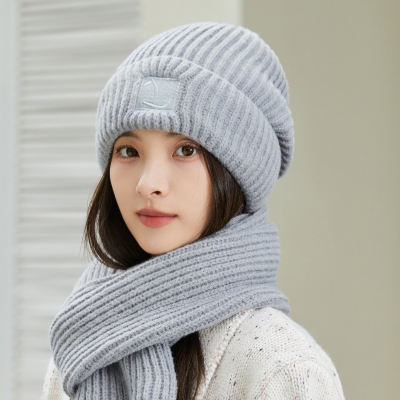 New Knitted For Women, Autumn And Winter, Fleece-Lined, Thickened, Warm, Slouchy Beanie, Large Head Circumference,_voghion.com