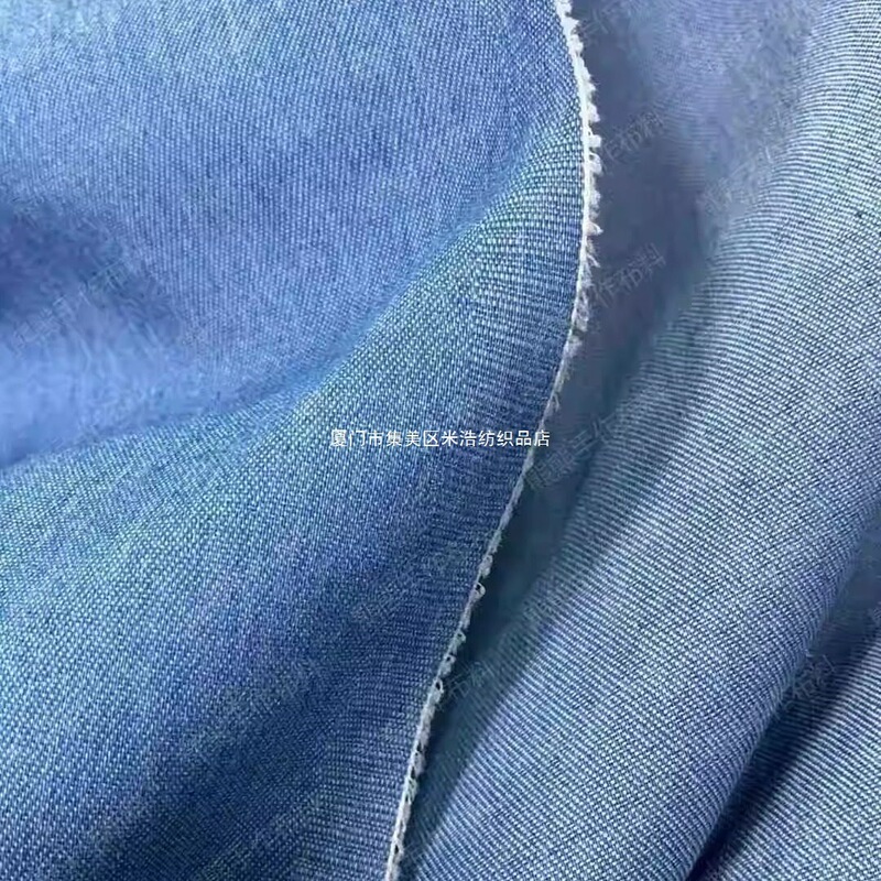 DIY Kidsren's Spring and Autumn Clothing Design Denim Shirt Patchwork Striped Washed Denim Fabric Yarn-Dyed Denim Fabric