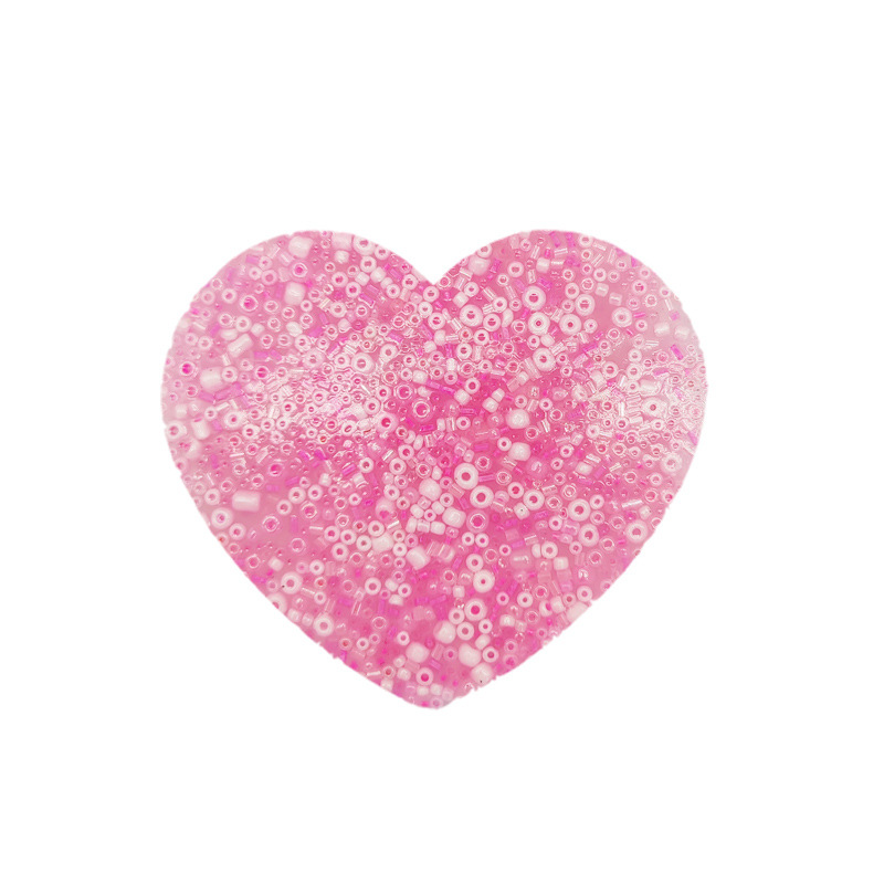 Heart-shaped pink (tube beads)