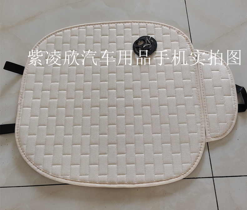 New linen car seat cushion four seasons long grid single seat cushion single square cushion one-piece backrest three-piece seat cushion