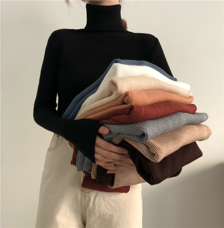 Spot New Pure Color Turtleneck Knitted Bottoming Shirt Autumn and Winter Inner Wear Women's Sweater Versatile Outer Top Hot Style 2023 Spot New Pure Color Turtleneck Knitted Bottoming Shirt Autumn and Winter Inner Wear Women's Sweater Versatile Outer Top Hot Style 2023