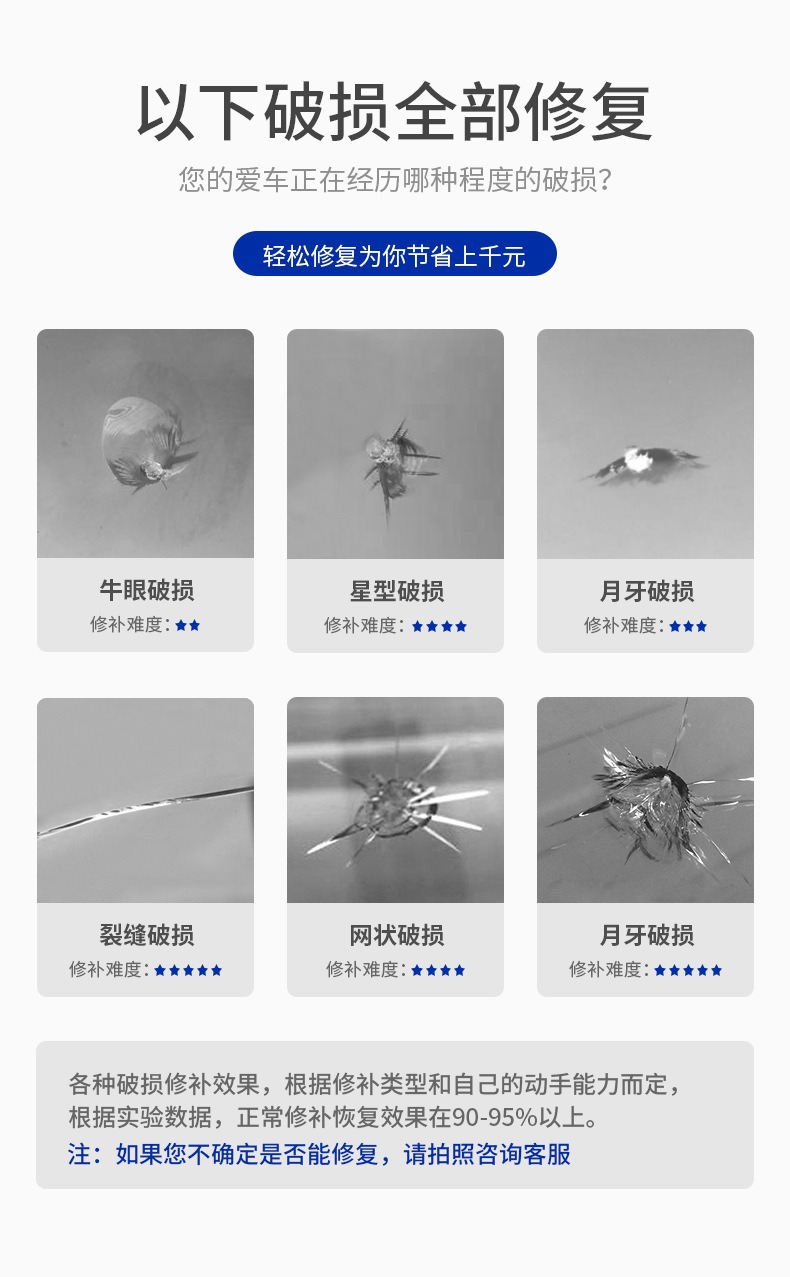 Glass Repair Fluid, Traceless Front Windshield Crack Repair Artifact, Glass Crack Quick Repair Agent, Spot Wholesale