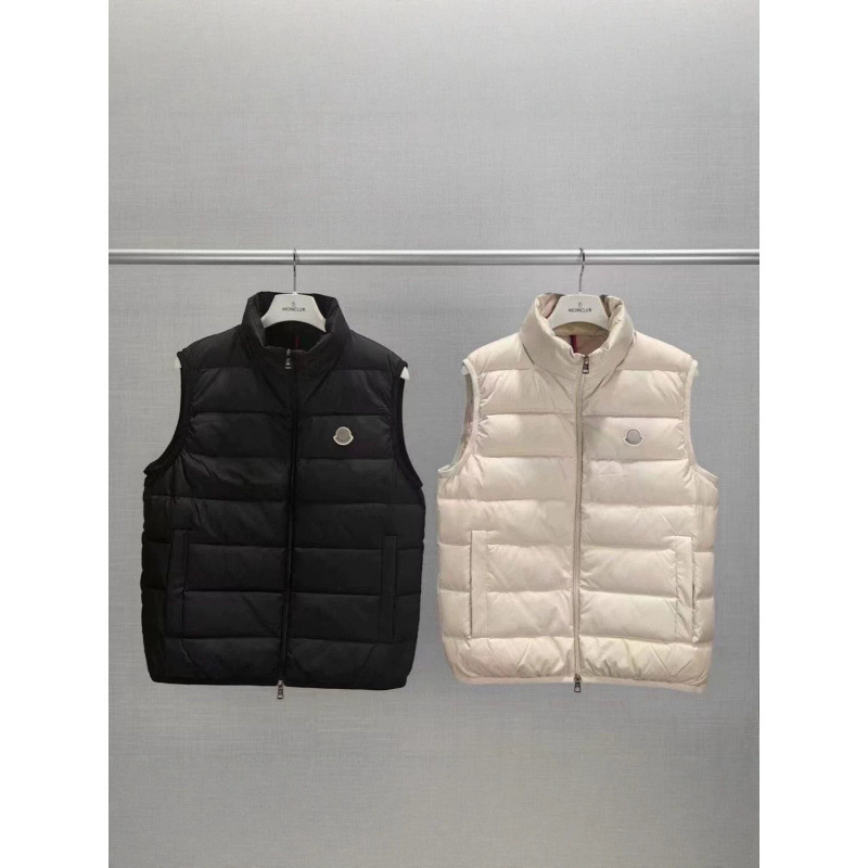New M-brand autumn and winter down vests for men and women, simple and lightweight stand-up collar couple's down jackets, high-end down vests