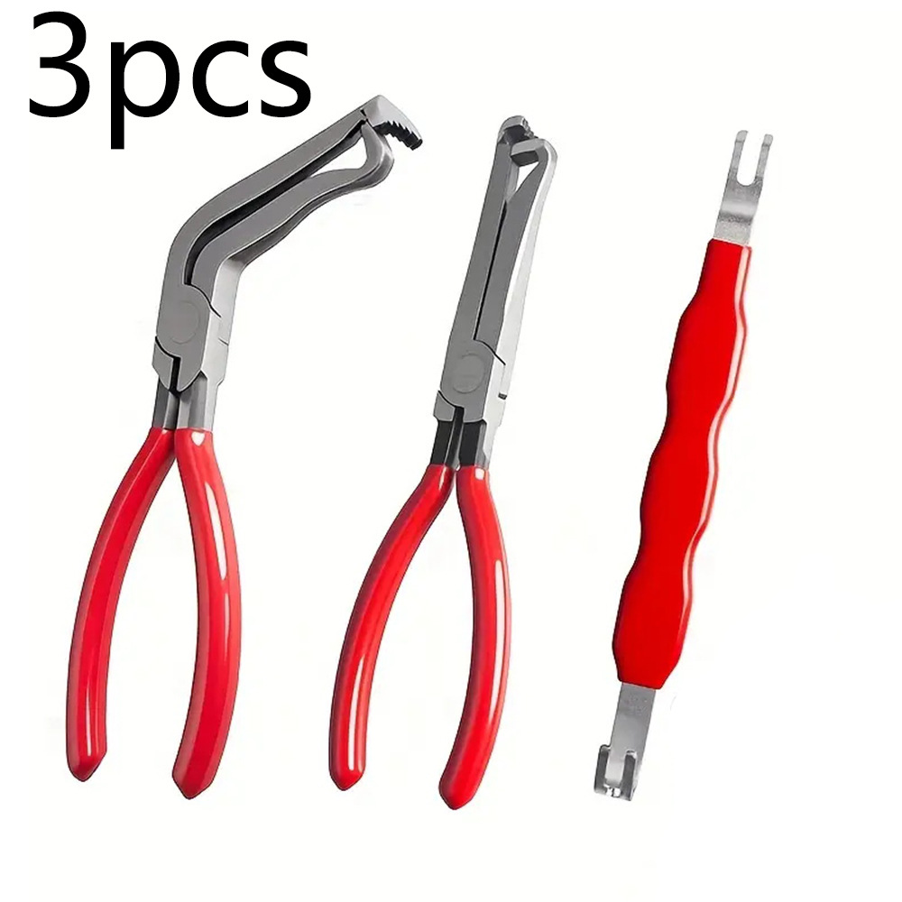 汽车电气连接器断开钳，碳钢防滑手柄，60度弯曲锹形嘴连接器钳。