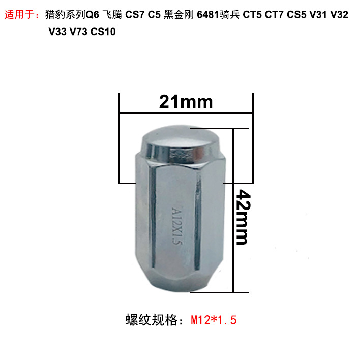 适用于三菱猎豹V31V32V33V73轮胎螺丝螺母奇兵黑金刚钢圈螺母螺丝