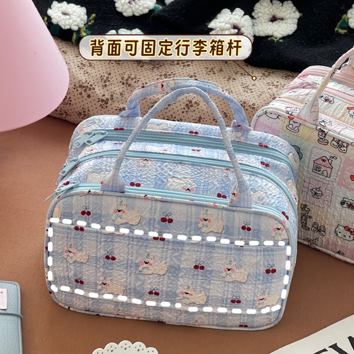 Bolsa de maquillaje de gran capacidad para mujeres 2025 nuevo bolso de almacenamiento de alta belleza portátil de partición para viajar bolso de lavado