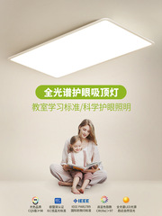 全光譜簡約現代led客廳燈超薄長方形吸頂燈北歐臥室燈書房餐廳燈