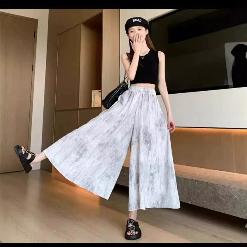 Douyin popular tie-dye skirt-pants plus size 80-280 jin, skirt-pants for women, summer thin, drape, Yamamoto-style pants-skirt