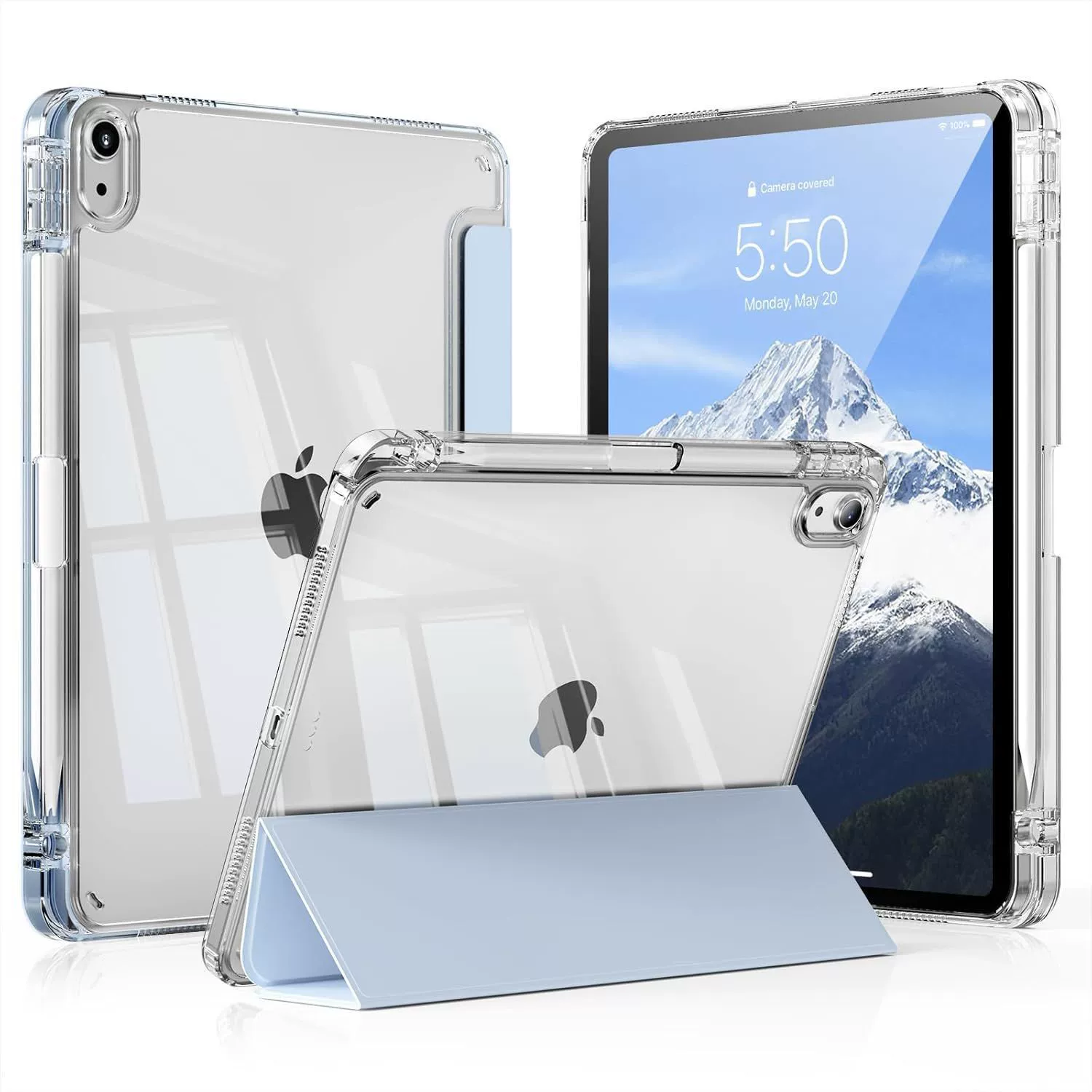 Подходит для iPad11, защитный чехол для планшета air13, трёхскладной, высокопрозрачный акриловый магнитный защитный чехол для планшета 12.9