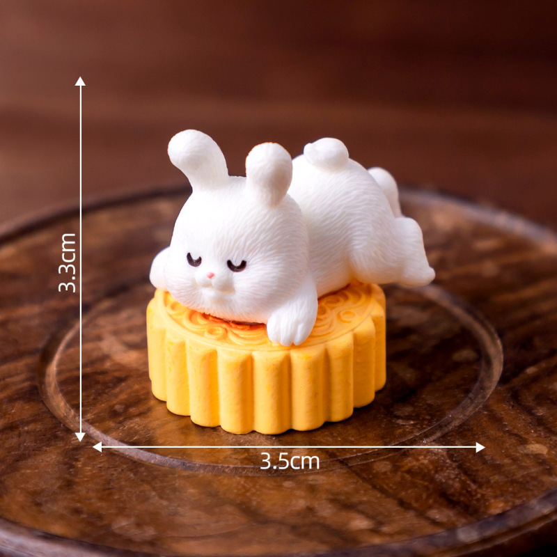 微景観かわいい中秋節月餅兎兎兎DIY装飾品掛け部品ギフトボックス車載デスク小置物|undefined