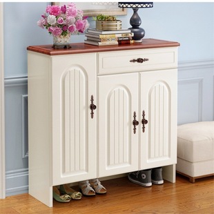 Nordic Style Shoe Cabinet Solid Wood Multifunctional Simple Modern Economical Entrance Hall Cabinet Doorway Entrance Shoe Cabinet for Living Room Home