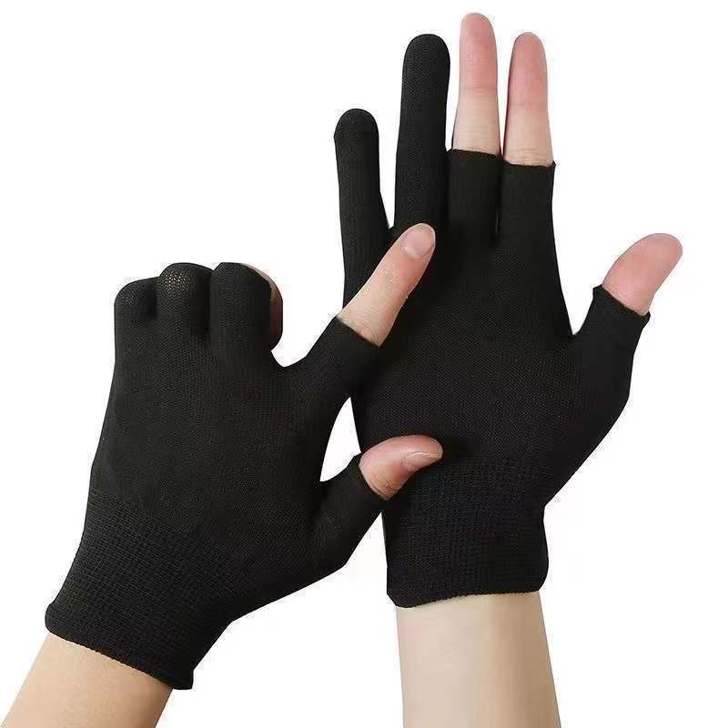 Thin Fingerless Tea Picking, Fishing, Protective Half-Finger Gloves For Packing And Sorting, Nylon Sunscreen High_voghion.com