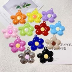 新しいカラフルな花五弁花ドーパミンペンダントペンダント合金 diy キーホルダーバッグジュエリーペンダント