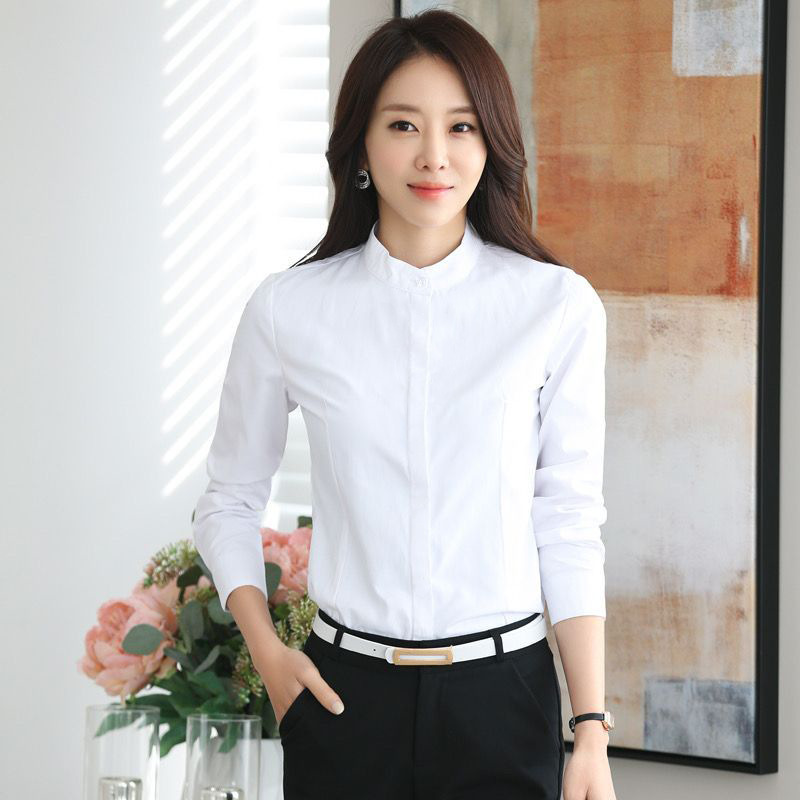 Shirt Women's Long-sleeved Business Wear Small Collar Office Casual Fresh Fashion Slim-fit All-match Korean Style Base Outer Wear Shirt