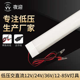 厂家直供LED一体化日光灯夜间照明净化灯管户外摆摊露营12v电瓶灯