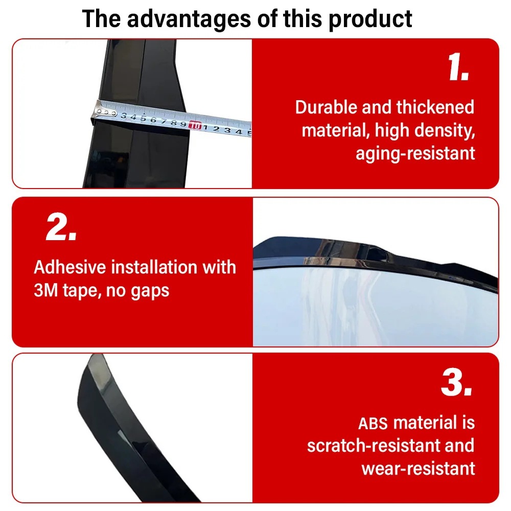 Universal car modification SUV hatchback golf rear spoiler adhesive type no-drill trunk spoiler