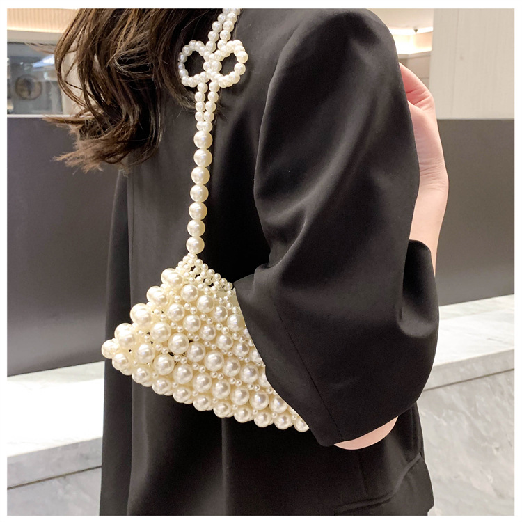 Women's All Seasons Artificial Pearl Solid Color Elegant Oval Open Underarm Bag display picture 6