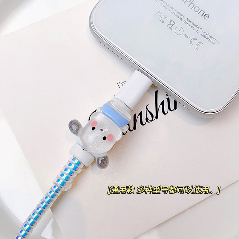 Capa protectora de cable de datos universal para teléfono móvil cable de carga cable de enrollamiento de cuerda protectora de perro de pacha enrollador de cuerda