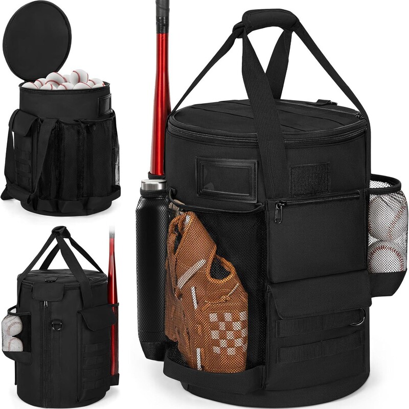 Cross-Border New Factory Direct Sales Baseball Coach Training Equipment Storage Bag Outdoor Training Portable Baseball Bucket Bag