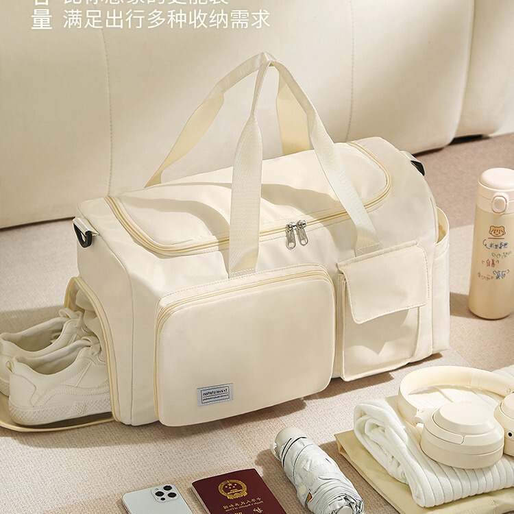 Foldable Travel Bag Large Capacity Women's Sports Fitness Bag Short-distance Travel Boarding Bag Travel Luggage Storage Bag