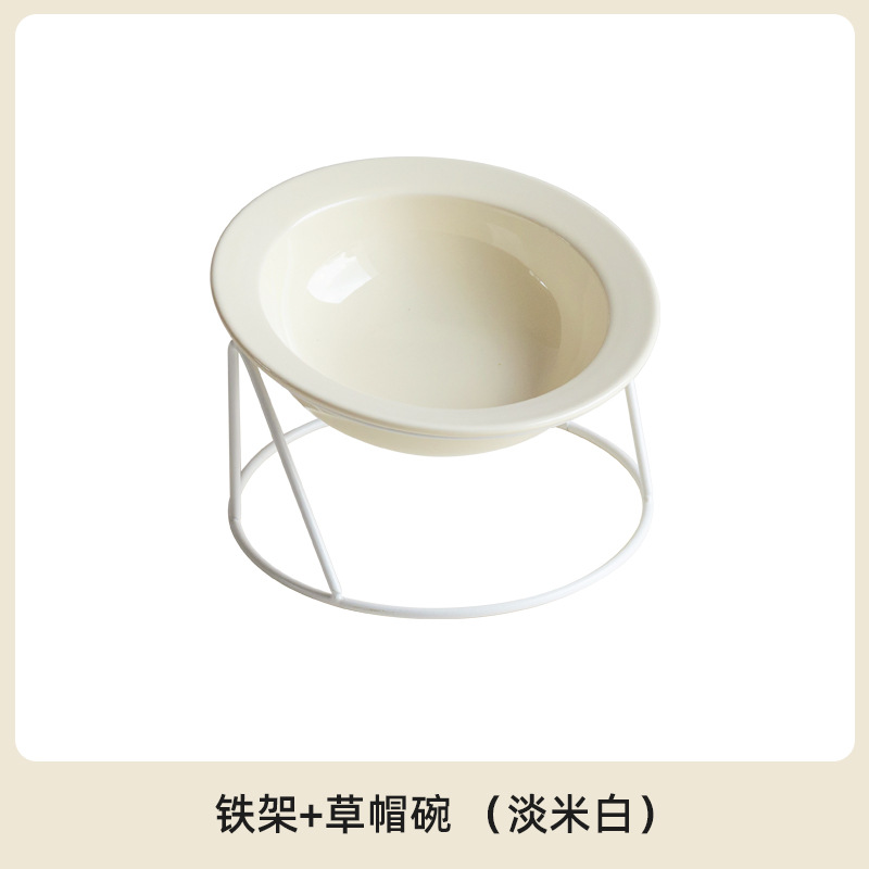 Cerámica inclinada para artículos de mascotas doble cuello protector de cuello para gatos tazón de comida para gatos aumento anti-derroquear tazón de agua para gatos y perros tazón de grano