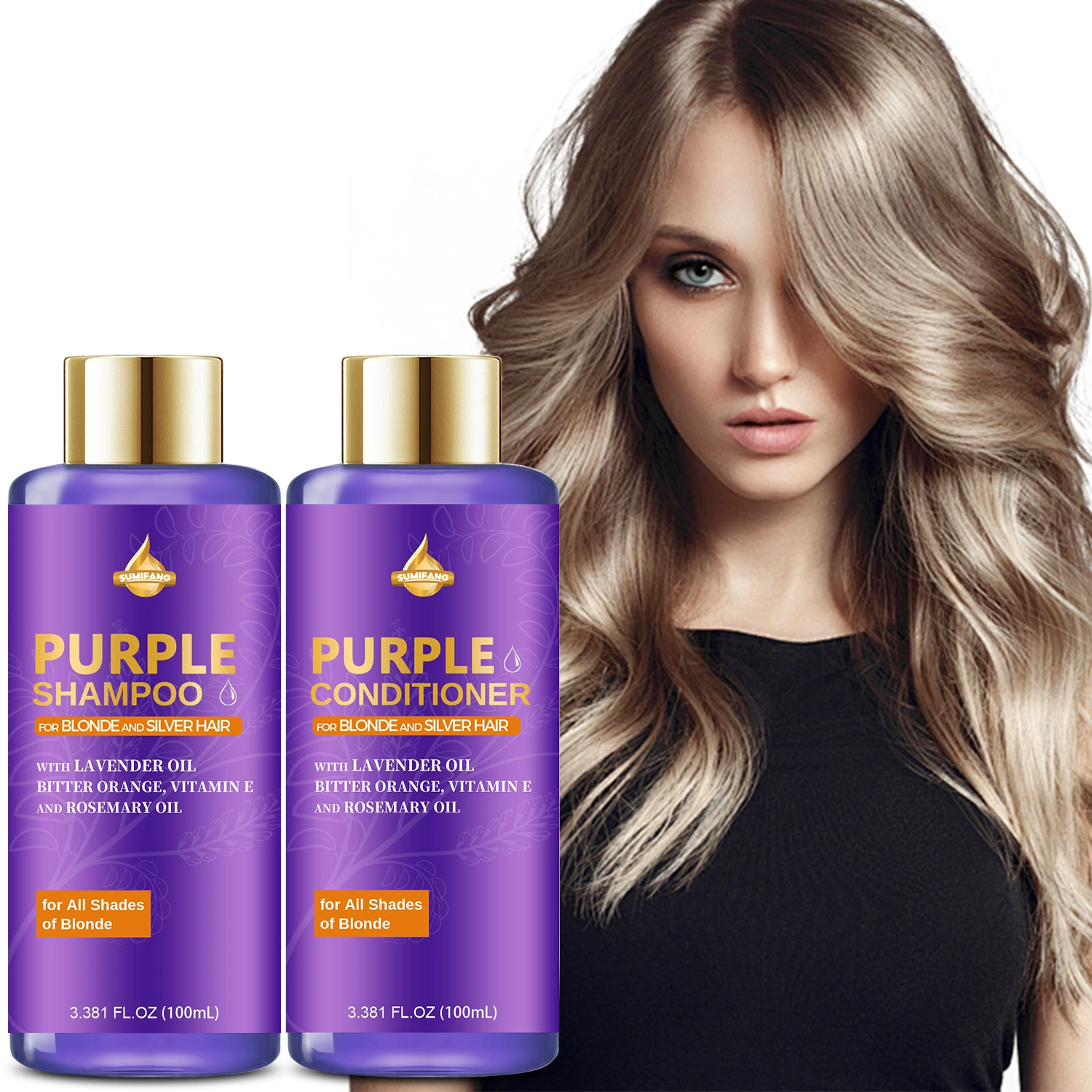 Трансграничная внешняя торговля sumifang Блондинка Блондинка Уборка Комплект 100ml Улучшенная сухая вьющиеся волосы питают и податливы