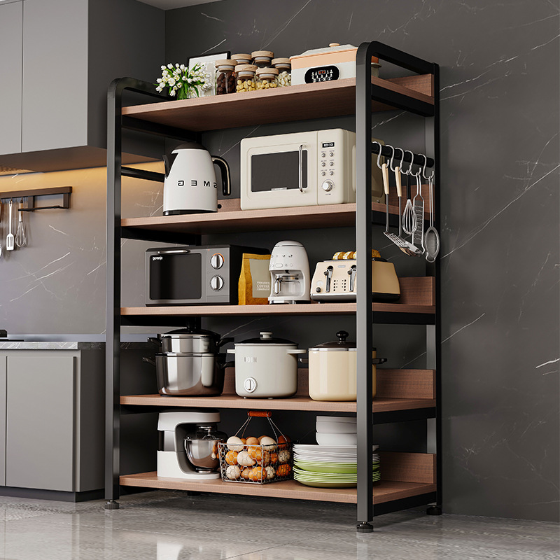 Estante de almacenamiento de cocina piso multicapa horno de microondas estante de almacenamiento de utensilios estante multifuncional estante de almacenamiento estante de clasificación de artículos diversos