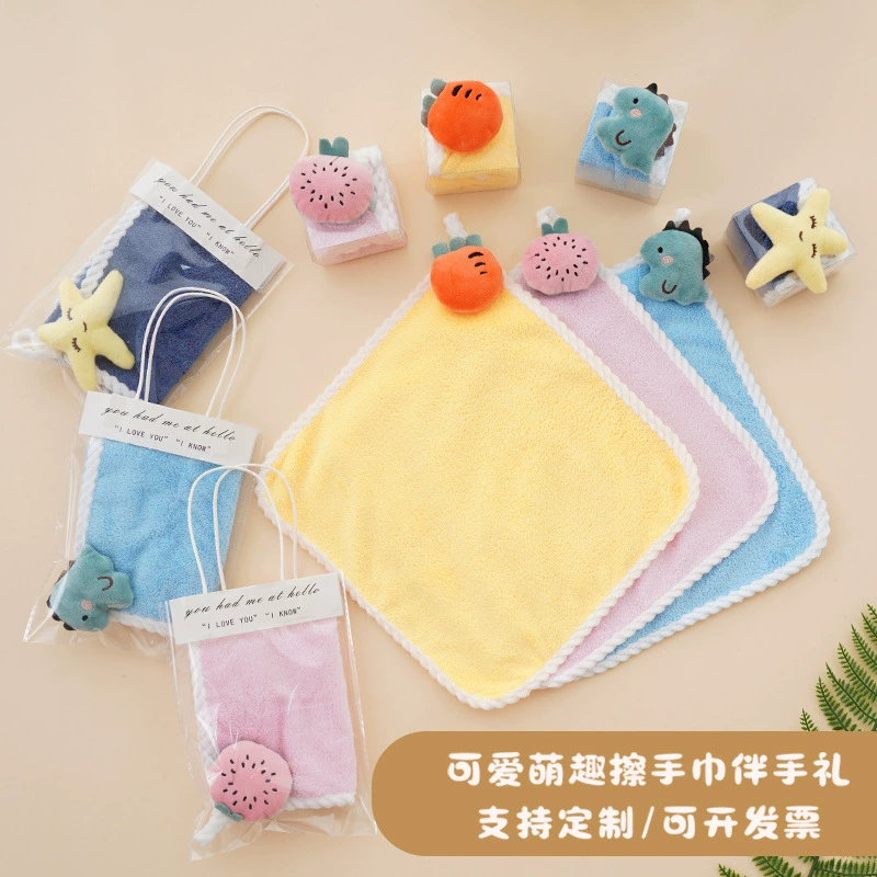 Мультяшное домашнее полотенце для рук впитывает воду без волос