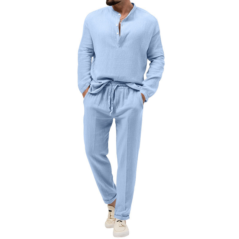 Monochrome Man- Cross-Border Foreign Trade Bestseller 2026 Spring Autumn Men's Solid Color Casual T-Shirt Long-Sleeve Shirt And_voghion.com